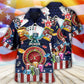 Game Card US Flag Independence Day Hawaiian Shirt Pattern View For Relaxed Warm Weather Outfits