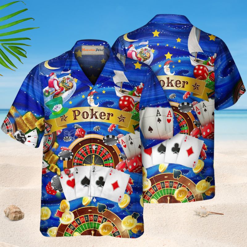 Poker Play Hawaiian Shirt For Summer Vacation, Beach Travel, And Casual Wear