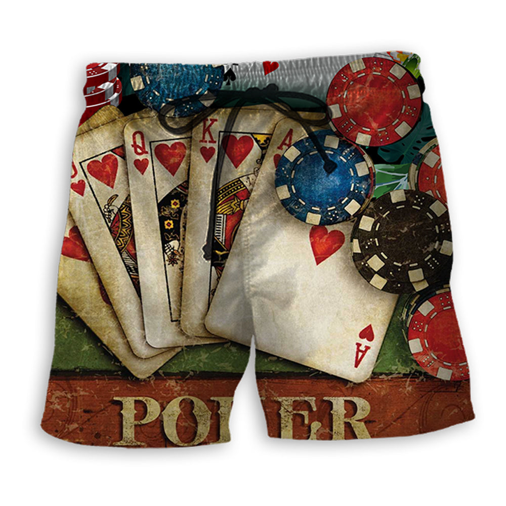 Tropical Leaf Poker Beach Shorts For Casual Day Trips And Everyday Comfort