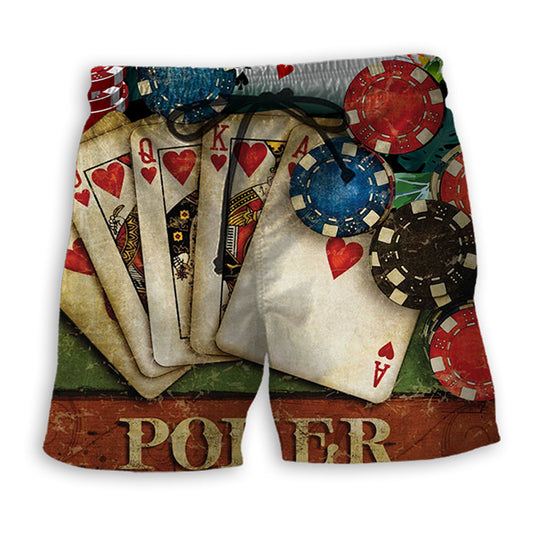 Tropical Leaf Poker Beach Shorts For Casual Day Trips And Everyday Comfort