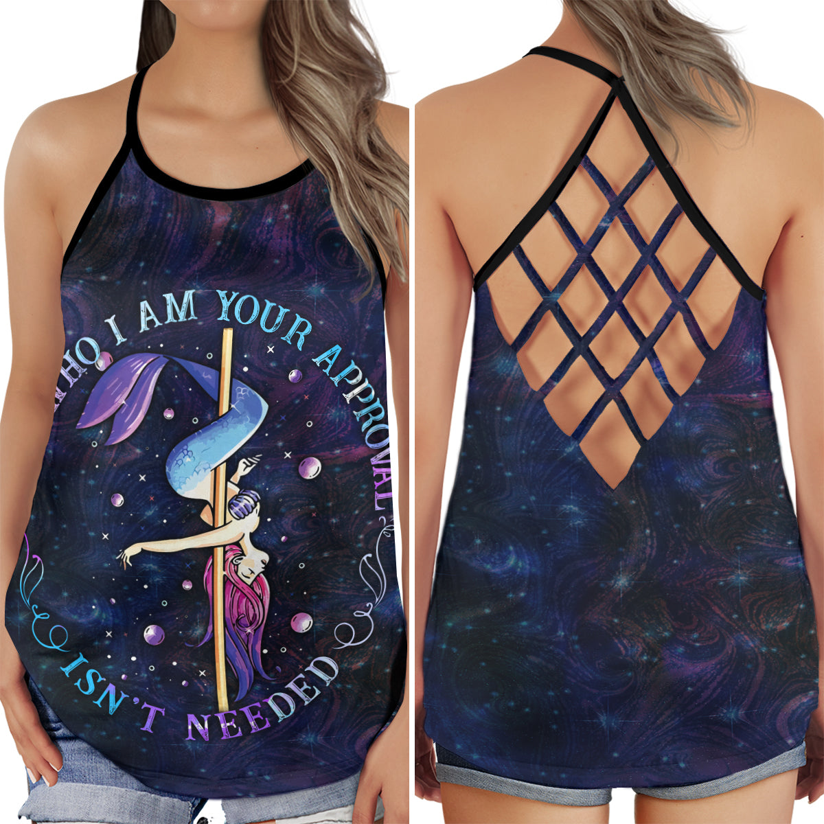 Pole Dance Soul Good Energy Hollow Tank Top For Studio Practice And Festival Wear
