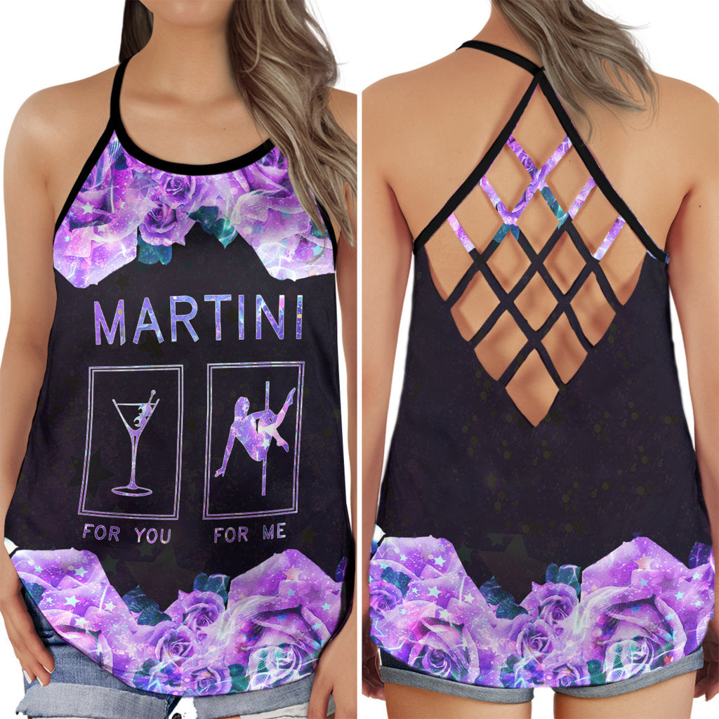 Pole Dance Purple Floral Mystical Hollow Tank Top For Studio Practice And Festival Wear