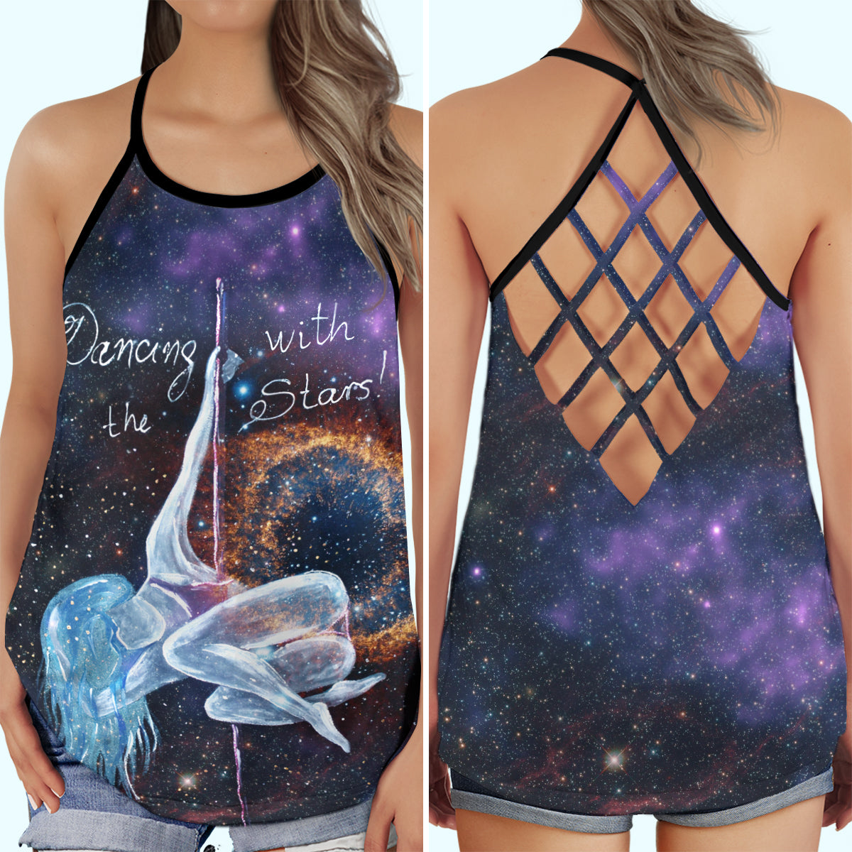 Pole Dance Soul In Motion Hollow Tank Top For Studio Practice And Festival Wear