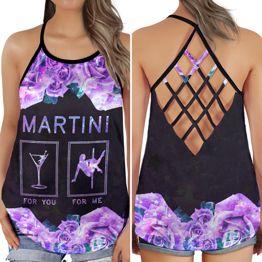 Pole Dance Martini Night Hollow Tank Top For Studio Practice And Festival Wear