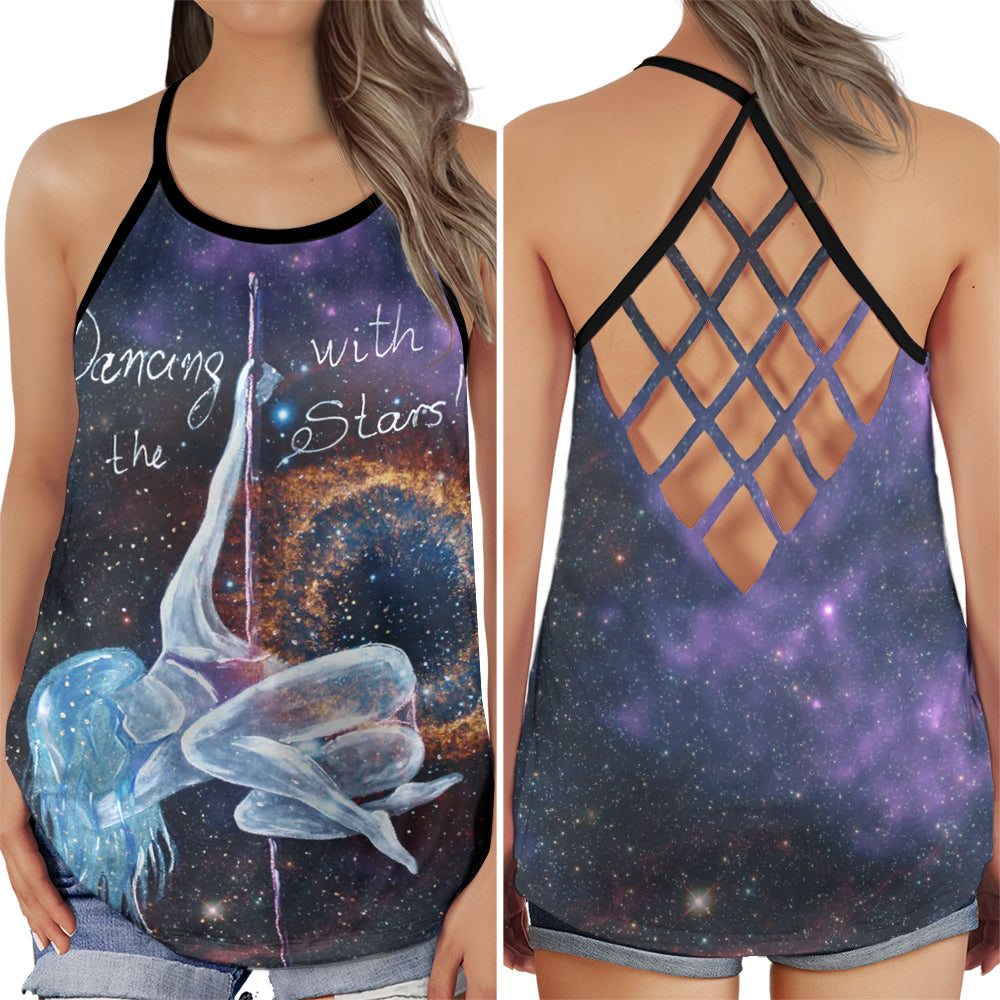 Pole Dance Starry Hollow Tank Top For Studio Practice And Festival Wear