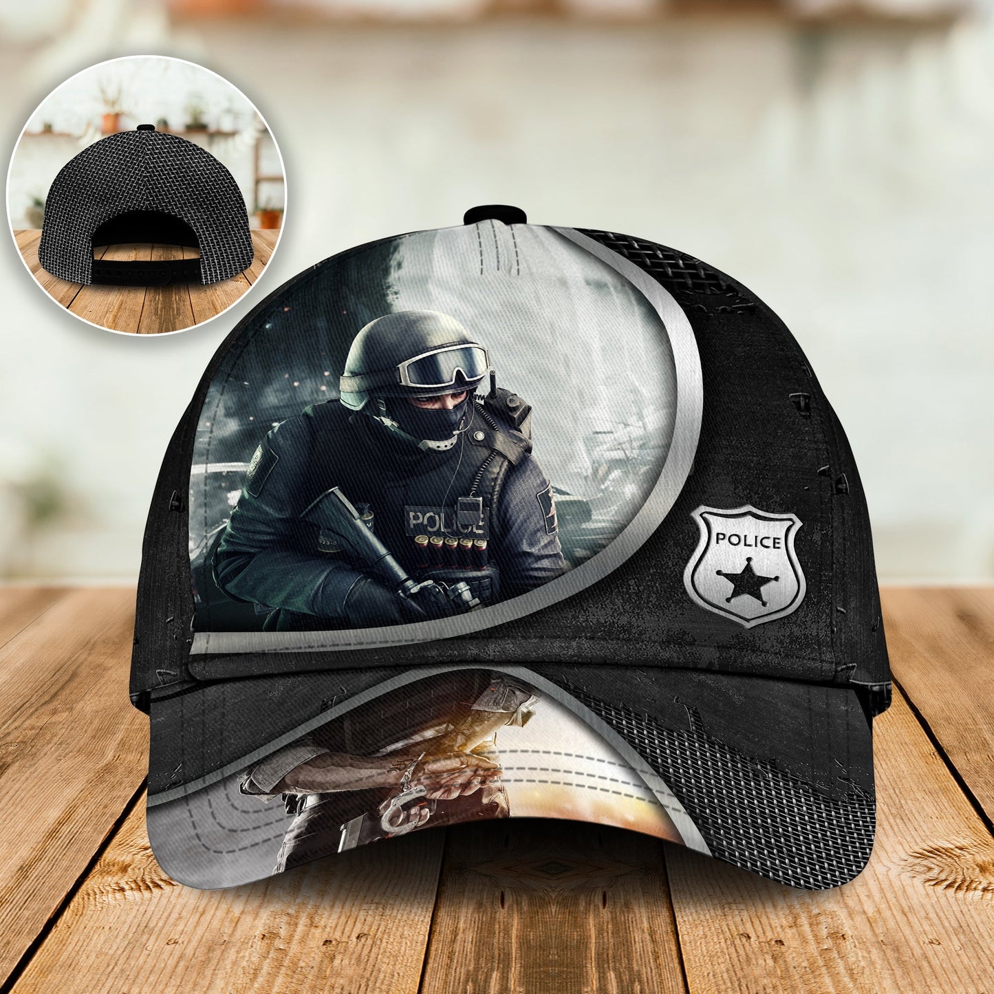 Police Black And White Classic Cap For Weekend Adventures Festivals And Gift Giving