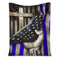 Police Blue Line Flag Flannel Blanket For Cozy Bedroom Sofa Decor
