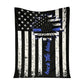Police Officer Back The Blue Flannel Blanket For Cozy Bedroom Sofa Decor