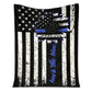 Police Officer Back The Blue Love Life Flannel Blanket For Cozy Bedroom Sofa Decor