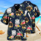 Floral Tropical Police Pattern Hawaiian Shirt For Summer Vacation, Beach Travel, And Casual Wear