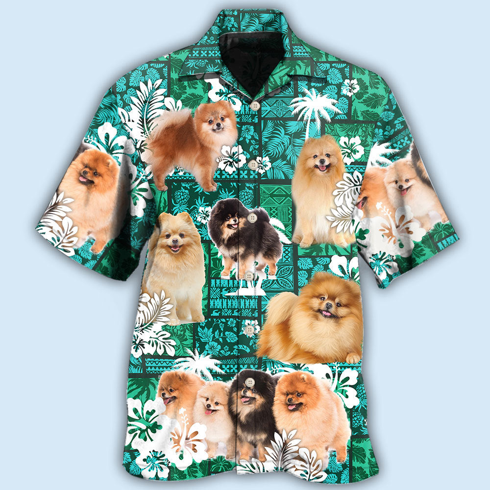 Tropical Pomeranian Dog Hawaiian Shirt For Coastal Getaways, Outdoor Gatherings, And Thoughtful Gift Giving