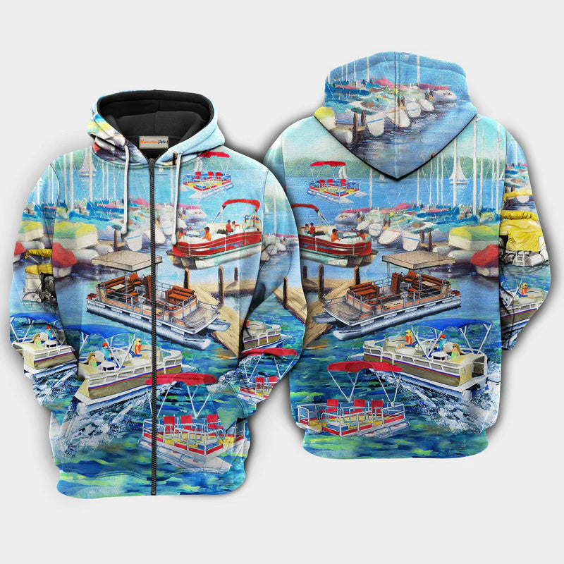 Pontoon Captain Life Hoodie For Everyday Streetwear Seasonal Travel And Gift Giving
