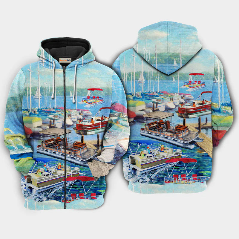 Pontoon Captain Life Hoodie For Weekend Adventures Casual Style And Relaxed Comfort