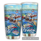 Pontoon Captain Summer Vibes Blue Sea Personalized 20 Oz Tumbler For Coffee Travel And Daily Drinks