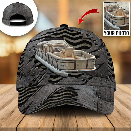 Pontoon Boat Custom Photo Personalized Classic Cap For Travel Holidays Parties And Relaxed Casual Styling