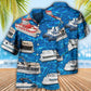 Blue Boat Pontoon Water Hawaiian Shirt For Resort Getaways And Comfortable Summer Activities