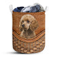 Poodle Dog Rattan Texture Laundry Basket For Bathroom Bedroom Storage