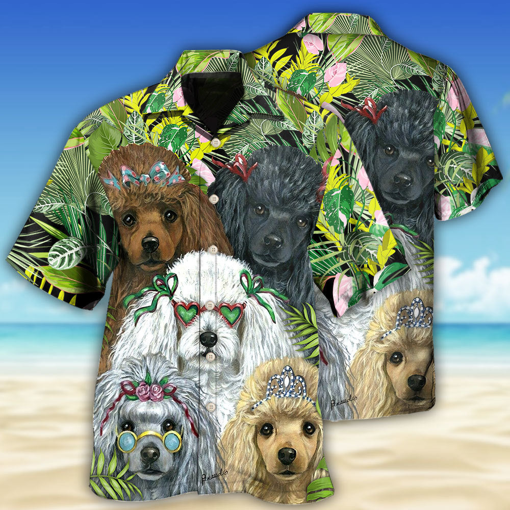 Tropical Poodle Dog Hawaiian Shirt For Beach Days, Summer Outings, And Thoughtful Gift Giving