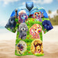 Poodles Grass Field Hawaiian Shirt For Summer Vacation, Beach Travel, And Casual Wear
