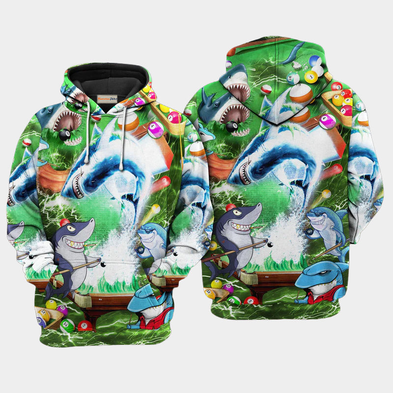 Pool Shark Lots Balls Hoodie For Ocean Themed Events Holidays And Gift Ideas