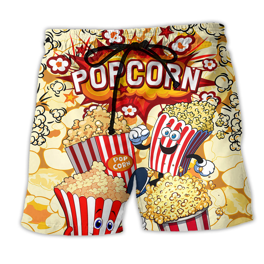 Popcorn Always The Answer Beach Shorts Print Detail For Thoughtful Gift Giving