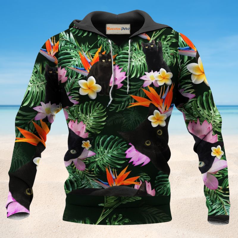 Purple Cat Flowers Lovely Hoodie For Nature Lovers Everyday Adventures And Thoughtful Gifting