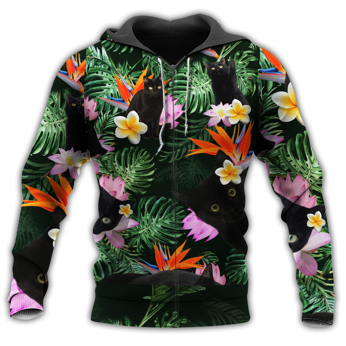 Purple Cat Flowers Lovely Hoodie For Nature Lovers Everyday Adventures And Thoughtful Gifting