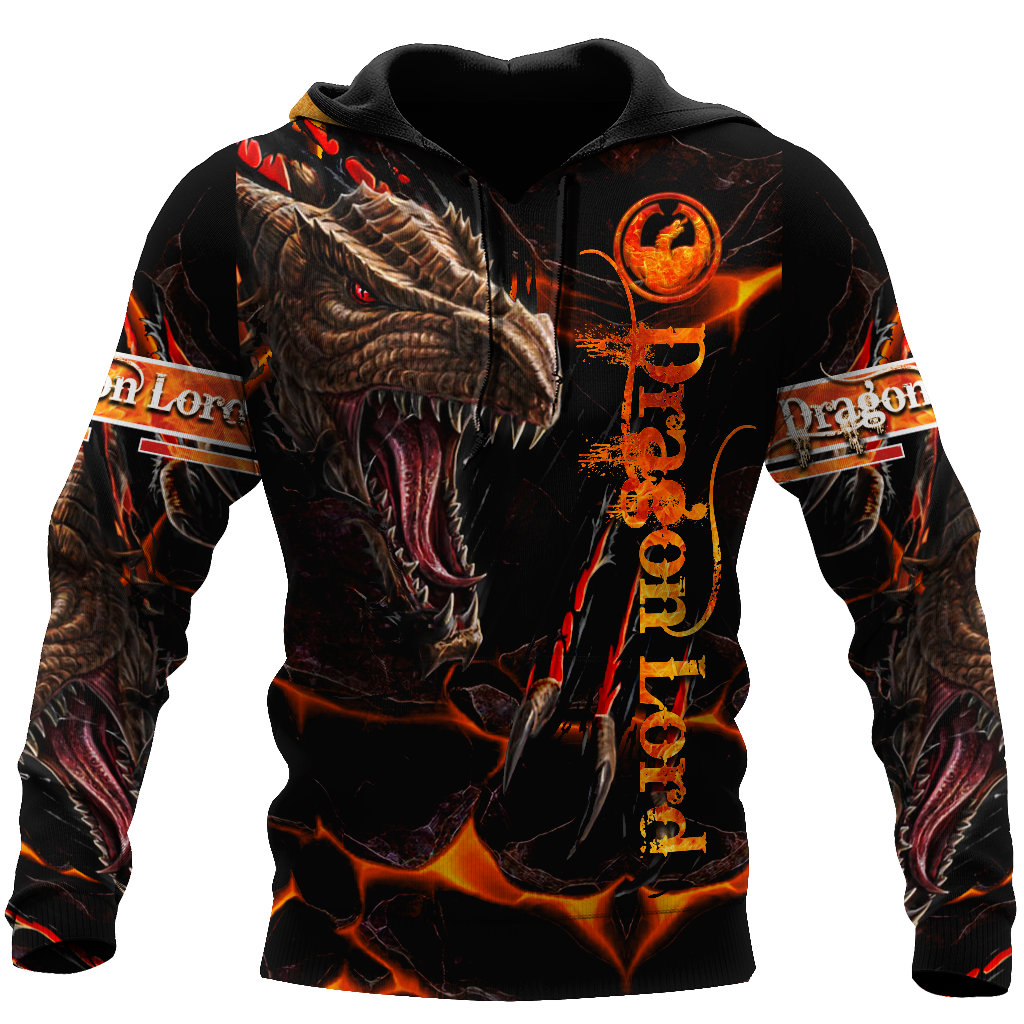 Orange Dragon Lord Hoodie For Imaginative Art Fans Seasonal Events And Relaxed Style