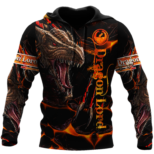 Orange Dragon Lord Hoodie For Imaginative Art Fans Seasonal Events And Relaxed Style