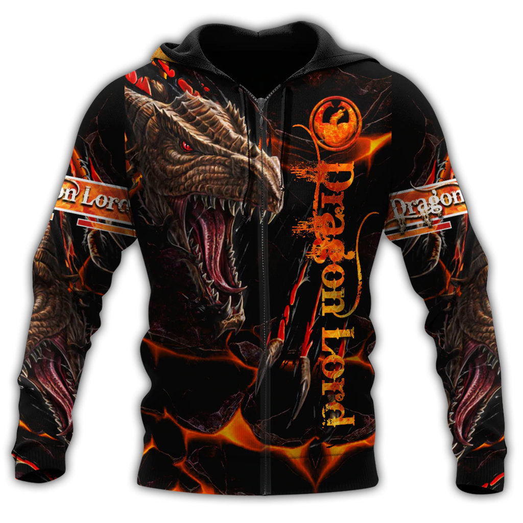 Orange Dragon Lord Fire Hoodie For Creative Streetwear Outdoor Trips And Gift Giving