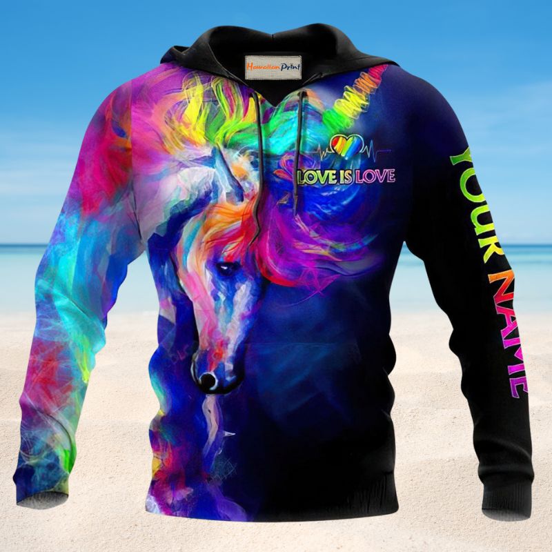 Colorful Pride Unicorn Personalized Hoodie For Colorful Celebrations Casual Travel And Everyday Comfort