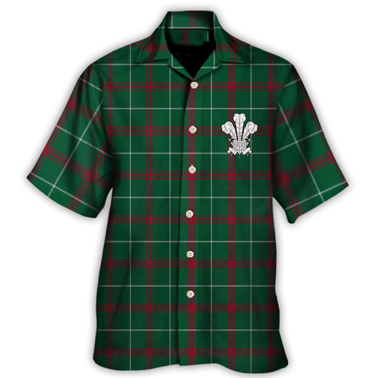 Green Tartan Prince Wales Hawaiian Shirt Design View For Resort Travel And Thoughtful Gifting
