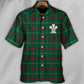 Green Tartan Prince Wales Hawaiian Shirt Pattern Detail For Summer Holidays And Outdoor Fun