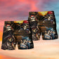 Pirate Skull Sea King Beach Shorts Pattern Detail For Leisure Travel And Casual Outdoor Comfort