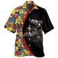 Dark Creative Tropical Skull Hand Hawaiian Shirt For Beach Days, Summer Outings, And Thoughtful Gift Giving