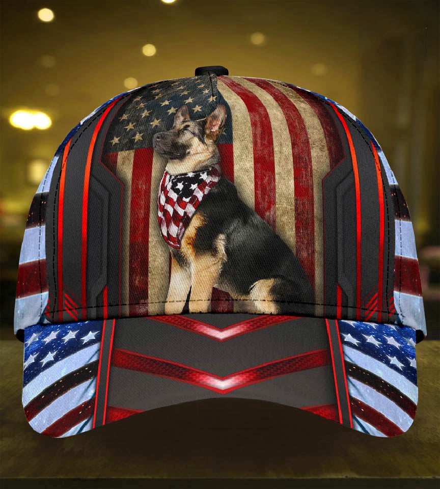 Proud American German Shepherd Classic Cap For Beach Travel Outdoor Events And Relaxed Casual Wear