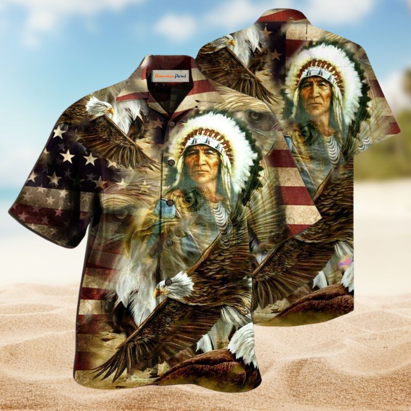 Proud Eagle Hawaiian Shirt For Tropical Holidays, Outdoor Gatherings, And Everyday Comfort