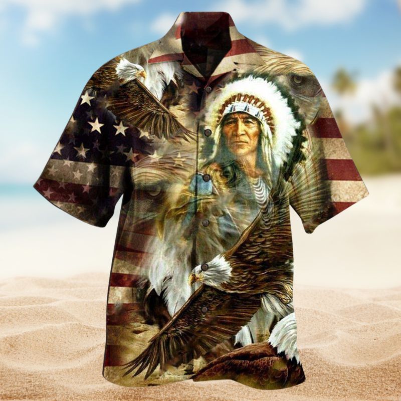 Proud Eagle Hawaiian Shirt For Tropical Holidays, Outdoor Gatherings, And Everyday Comfort