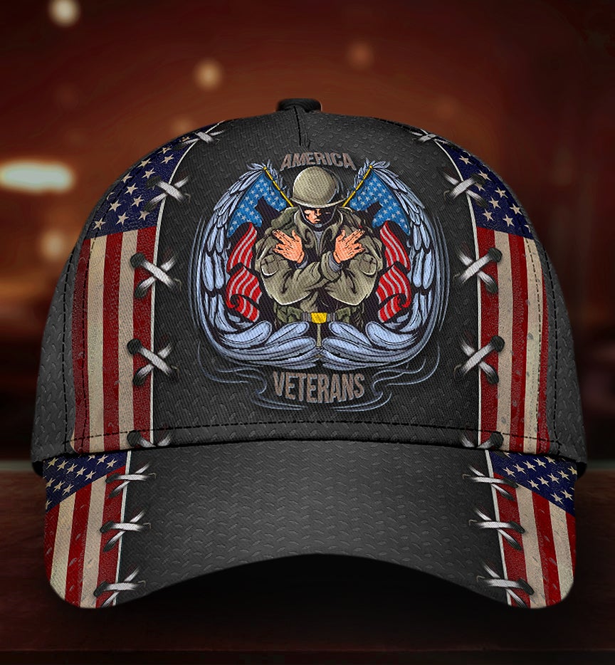 Proud American Soldier Veteran Classic Cap For Festivals Travel Adventures And Casual Gift Giving