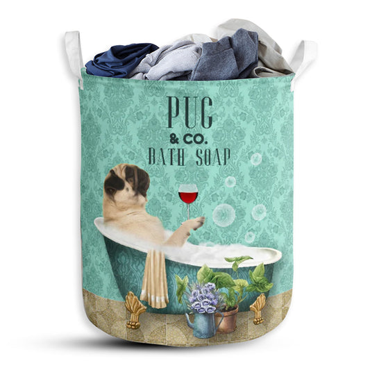 Pug And Bath Soap Laundry Basket For Bathroom Bedroom Storage