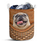 Pug Dog Rattan Texture So Cute Laundry Basket For Bathroom Bedroom Storage