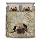 Pug Dog Sleeping Lonely Bedding Cover For Pet Lover Bedroom Decor