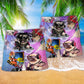 Pug Dog Music Feeling Beach Shorts Pattern Detail For Coastal Leisure And Flexible Everyday Wear