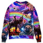 Pug Galaxy Rainbow Dinosaur Sweater For Nature Inspired Fashion Events And Relaxed Everyday Comfort