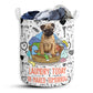 Pug Love Patternpug Love Pattern Laundry Basket For Bathroom Bedroom Storage