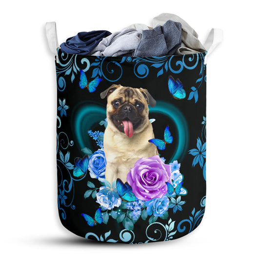Pug Wholesale Roses Laundry Basket For Bathroom Bedroom Storage