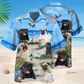 Summer Pug Blue Beach Hawaiian Shirt For Tropical Holidays, Outdoor Gatherings, And Everyday Comfort