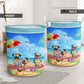 Pug Dog And Beach Summer Laundry Basket For Room Home Organizer