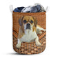 Puggle Dog Rattan Texture Laundry Basket For Bathroom Bedroom Storage