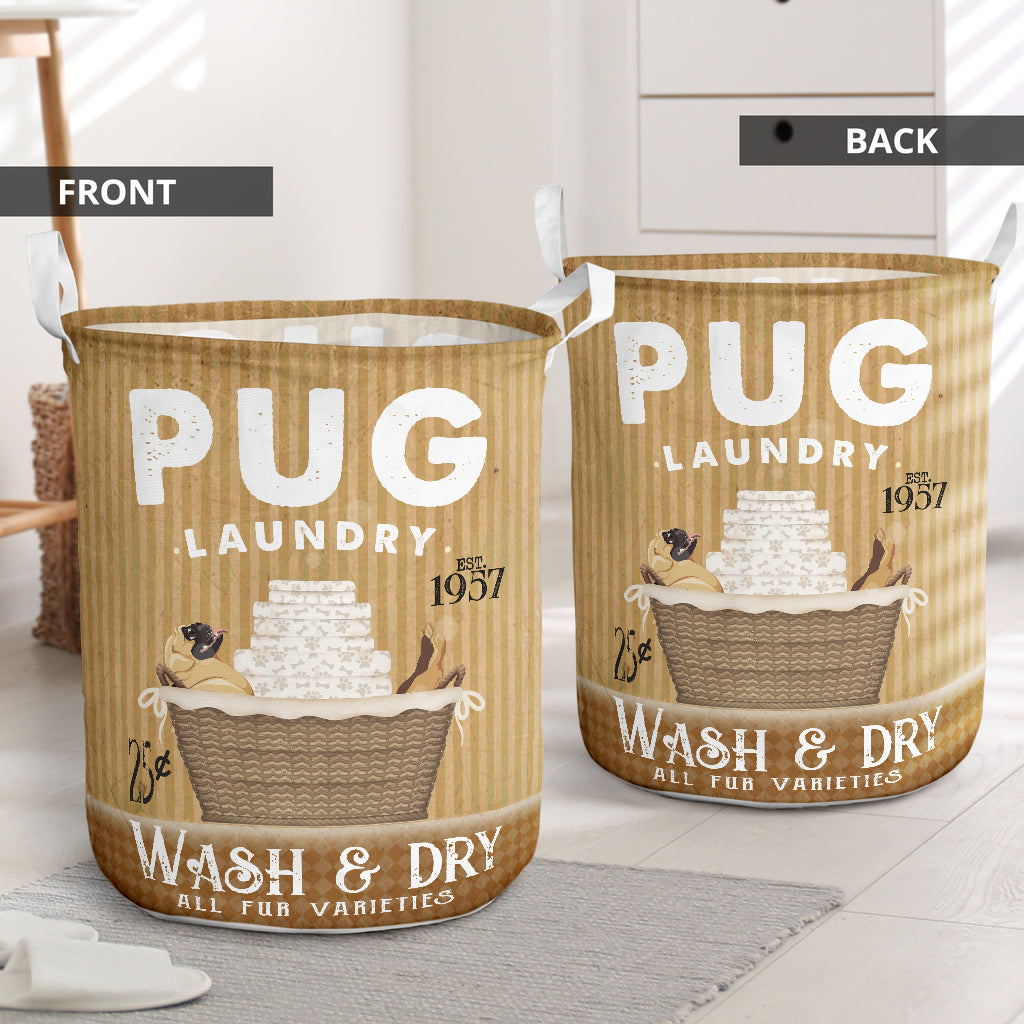 Pug 1957 Laundry Basket For Room Home Organizer